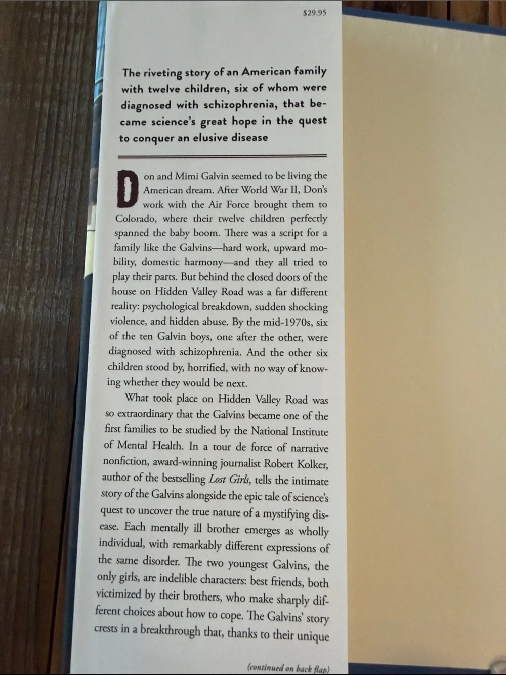 New Hardcover Book Hidden Valley Road by Robert Kolker - Picture 3 of 3